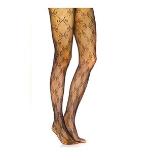 NWOT Stems Bow tights in black, one size